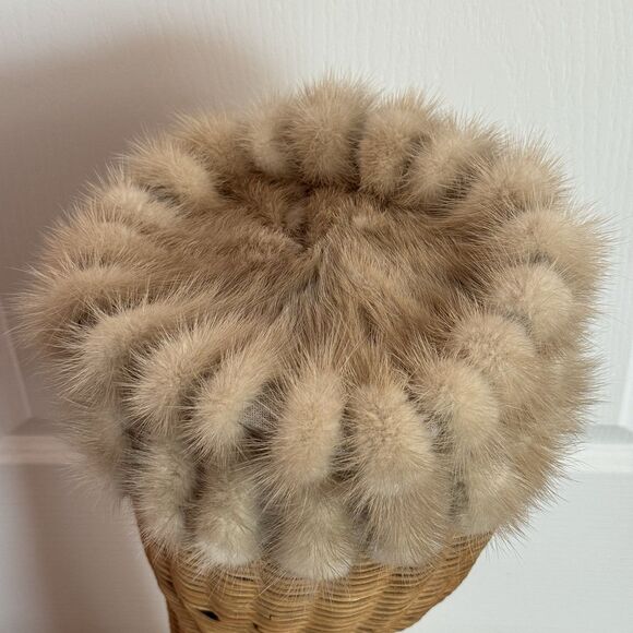 Vintage Deborah Exclusive Womens Fur Hat Pillbox 50s 60s Mink Brown Luxury main image 5